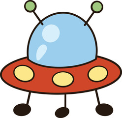 Cartoon clip art of UFO space alien