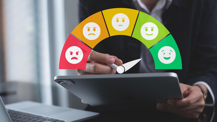 Users rate service experiences on online application for customer feedback and satisfaction for enhanced service, Quality service evaluation Through customer satisfaction surveys on online platforms