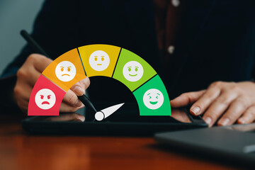 Users rate service experiences on online application for customer feedback and satisfaction for enhanced service, Quality service evaluation Through customer satisfaction surveys on online platforms