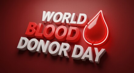World Blood Donor Day Message with Red Drop