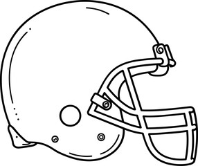 American football helmet in simple outline style  