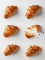 bitten croissant top view