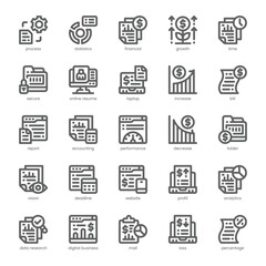 Business Analytics Icon pack for your website, mobile, presentation, and logo design. Business Analytics Icon outline design. Vector graphics illustration and editable stroke.