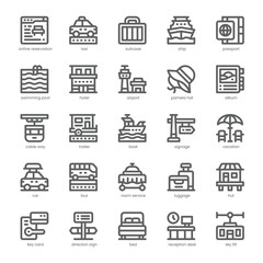 Travel Deal Icon pack for your website, mobile, presentation, and logo design. Travel Deal Icon outline design. Vector graphics illustration and editable stroke.