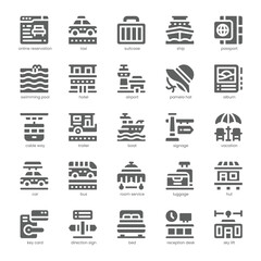 Travel Deal Icon pack for your website, mobile, presentation, and logo design. Travel Deal Icon solid design. Vector graphics illustration and editable stroke.