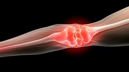 Human Joint Illustration with Red Highlight for Medical Use