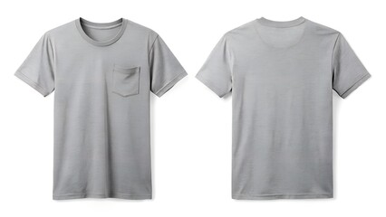 minimal clear and elegant heather gray pocket t shirt on white background