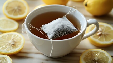 Lemon tea in a cup