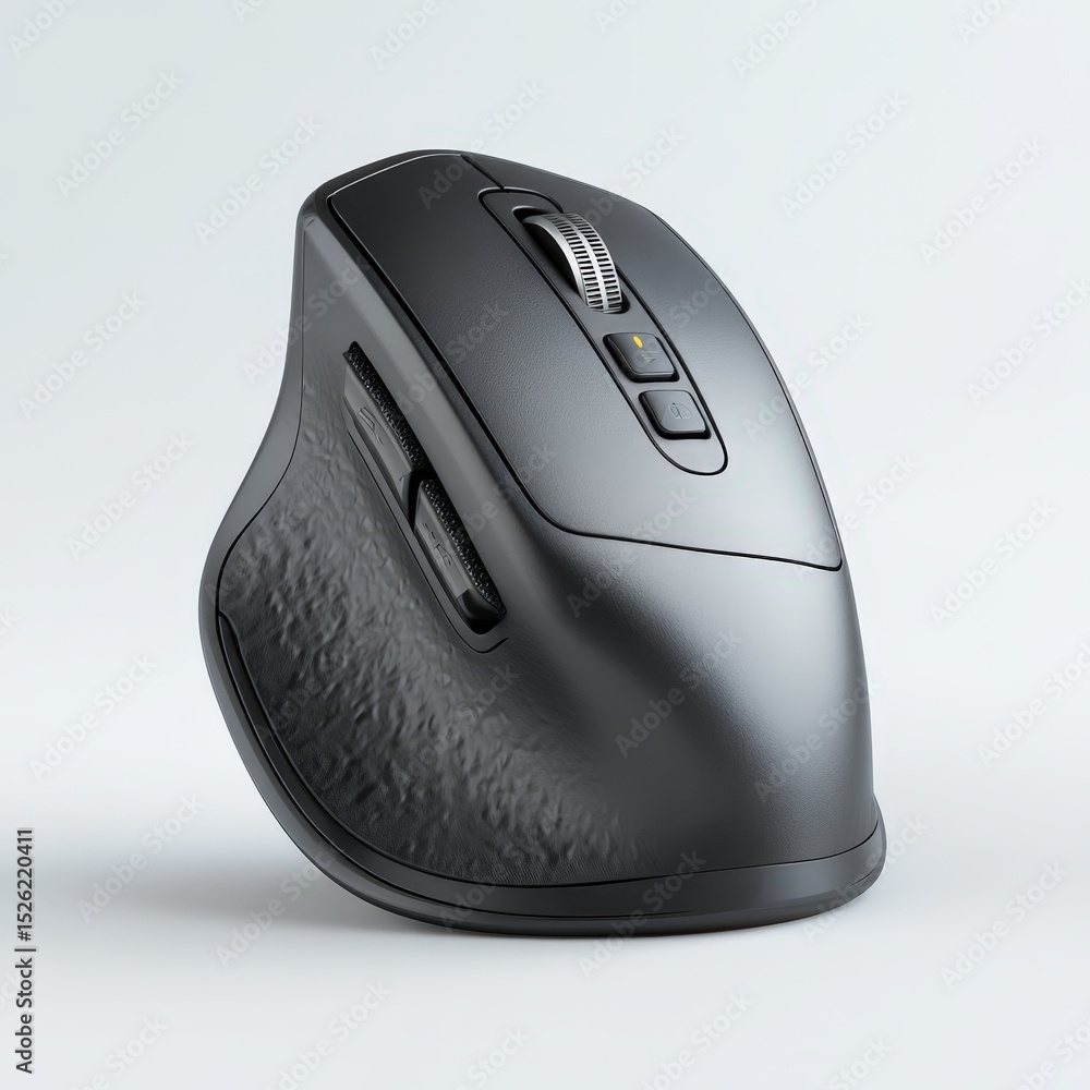 Poster ergonomic wireless computer mouse high resolution image of a modern black mouse with multiple button