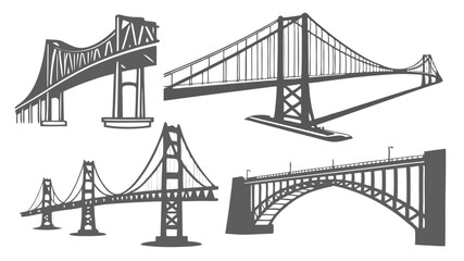 Obraz premium Detailed vector illustration of a modern bridge design