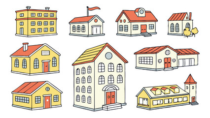 Detailed architectural building design vector illustration