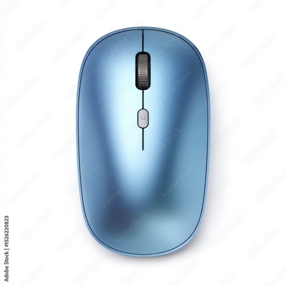 Poster sleek blue wireless computer mouse for modern pc setup a high resolution image
