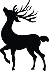 Majestic Deer Silhouette with Head Upward