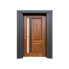 Obraz premium Old brown wooden front door of a house