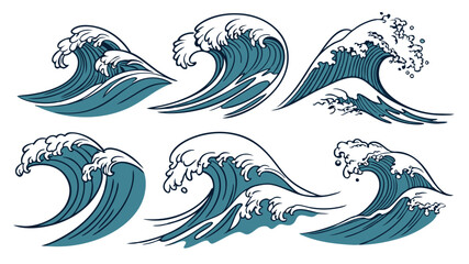 Fototapeta premium Realistic ocean waves background design