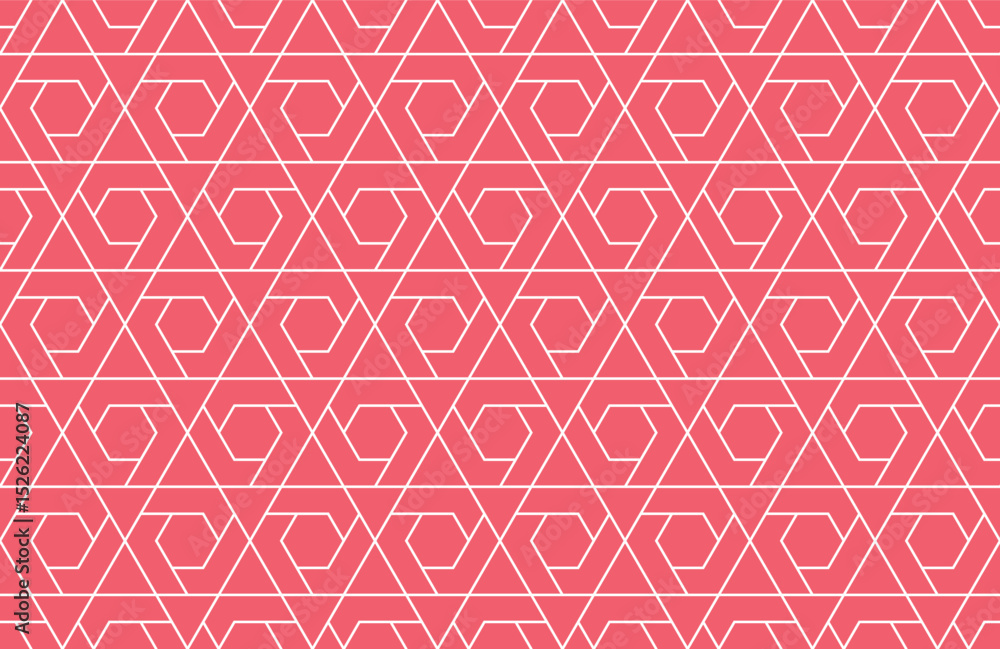 Leinwandbilder The geometric pattern with lines. Seamless vector background. White and pink texture. Graphic modern pattern. Simple lattice graphic design