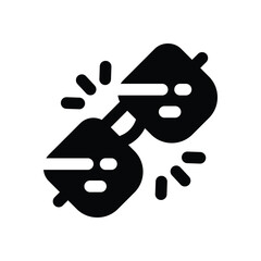 sunglasses glyph icon. Strong and solid vector icon for websites, mobile interfaces, presentations, and visual branding. High quality and easy to edit.