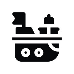 Fototapeta premium boat glyph icon. Strong and solid vector icon for websites, mobile interfaces, presentations, and visual branding. High quality and easy to edit.