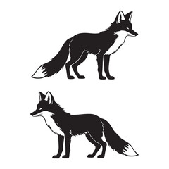 Black Wolf Silhouette Collection – Vector Illustration