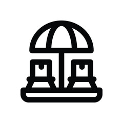 beach umbrella line icon. Clean and minimalist vector icon for websites, mobile apps, presentations, and logos. Fully scalable and customizable for any project.