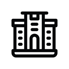 hotel line icon. Clean and minimalist vector icon for websites, mobile apps, presentations, and logos. Fully scalable and customizable for any project.