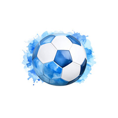 Obraz premium Blue and white leather soccer ball isolated for sport competition