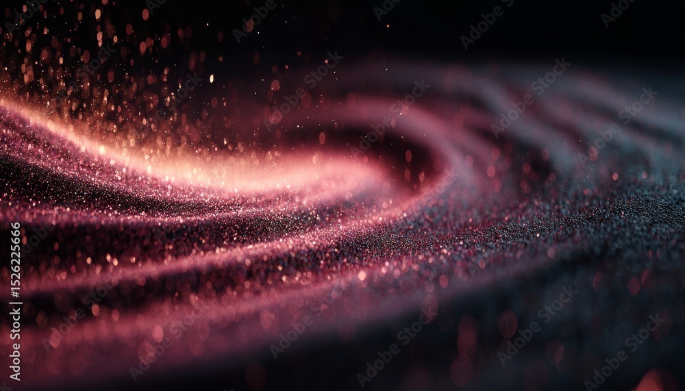 Poster abstract particle swirl a luxurious red and pink bokeh light show with sparkling galaxy effects