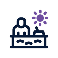 sunbathing duotone icon. Sleek and modern vector icon for websites, mobile apps, marketing materials, and corporate design. Fully scalable and ready to use.