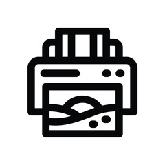 printing line icon. Clean and minimalist vector icon for websites, mobile apps, presentations, and logos. Fully scalable and customizable for any project.