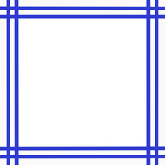 白背景と二重青ラインのシンプル囲み枠・中央透過フレーム素材（メッセージ枠・PNG）