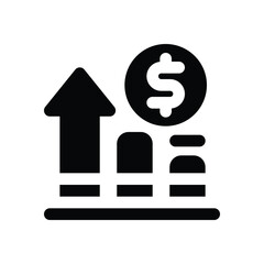 growth glyph icon. Strong and solid vector icon for websites, mobile interfaces, presentations, and visual branding. High quality and easy to edit.