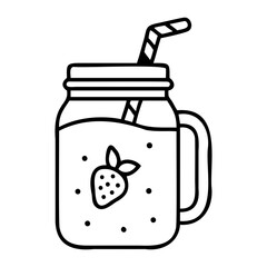 Refreshing Strawberry Smoothie in Mason Jar Summer Drink Recipe