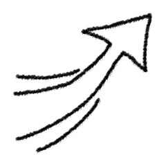 Grunge arrow vector icon. Line movement quirky brush line, doodle emphasis hand drawn arrow, paint mark. Express shape.