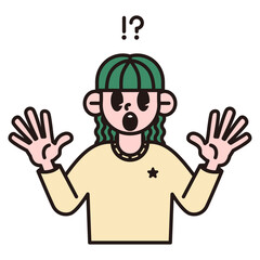 驚いている女性のベクターイラストアイコン