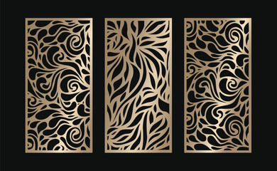 Laser and cnc cutting panels template. Decorative die cut pattern