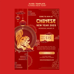 Chinese New Year vertical flyer template