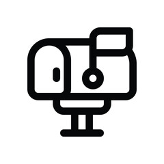 mailbox line icon. Clean and minimalist vector icon for websites, mobile apps, presentations, and logos. Fully scalable and customizable for any project.