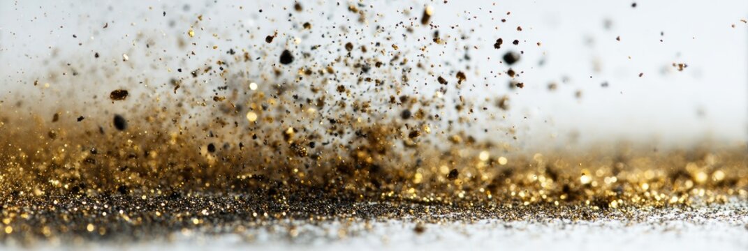 white background with gold and black glitter 