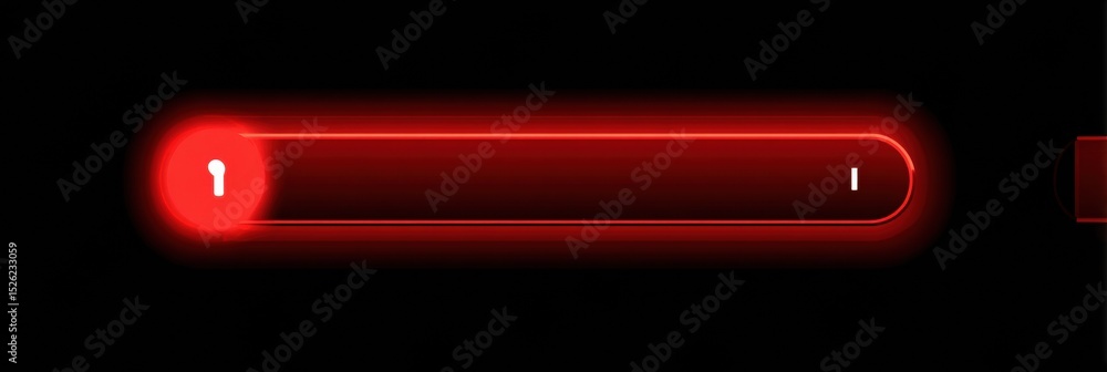 Poster Glitched Login Input Field With Blinking Red Indicator and Empty Right Side Displayed on Black Background