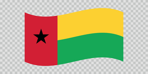 Flag of Guinea-Bissau. National symbol in official colors. Template icon. Abstract vector background.