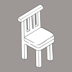Isometric image of a chair. Vector illustration