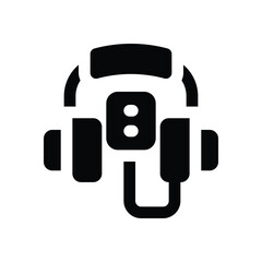audio guide glyph icon. Strong and solid vector icon for websites, mobile interfaces, presentations, and visual branding. High quality and easy to edit.