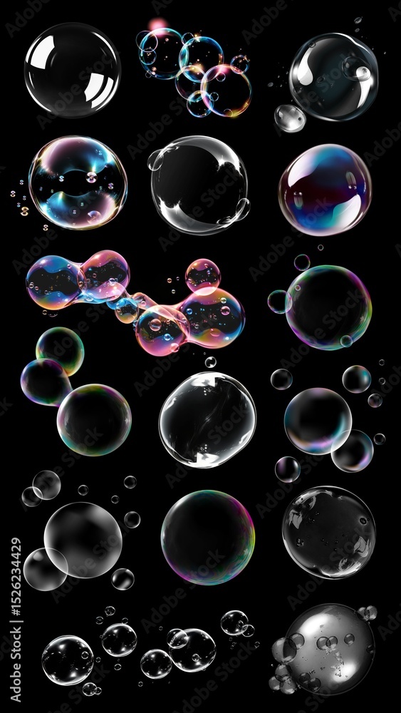 Poster bubble overlay effect design element set