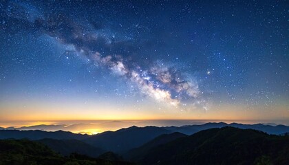 Naklejka premium Milky Way over mountains (1)