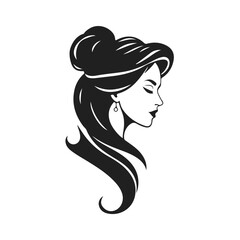 Elegant woman silhouette, female profile vector, beauty salon logo, lady face outline, stylish girl head design