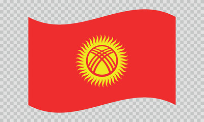 Flag of Kyrgyzstan. Kyrgyz national symbol in official colors. Template icon. Abstract vector background.