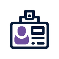 id badge duotone icon. Sleek and modern vector icon for websites, mobile apps, marketing materials, and corporate design. Fully scalable and ready to use.