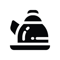 kettle glyph icon. Strong and solid vector icon for websites, mobile interfaces, presentations, and visual branding. High quality and easy to edit.