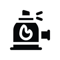 portable gas glyph icon. Strong and solid vector icon for websites, mobile interfaces, presentations, and visual branding. High quality and easy to edit.