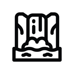 waterfall line icon. Clean and minimalist vector icon for websites, mobile apps, presentations, and logos. Fully scalable and customizable for any project.